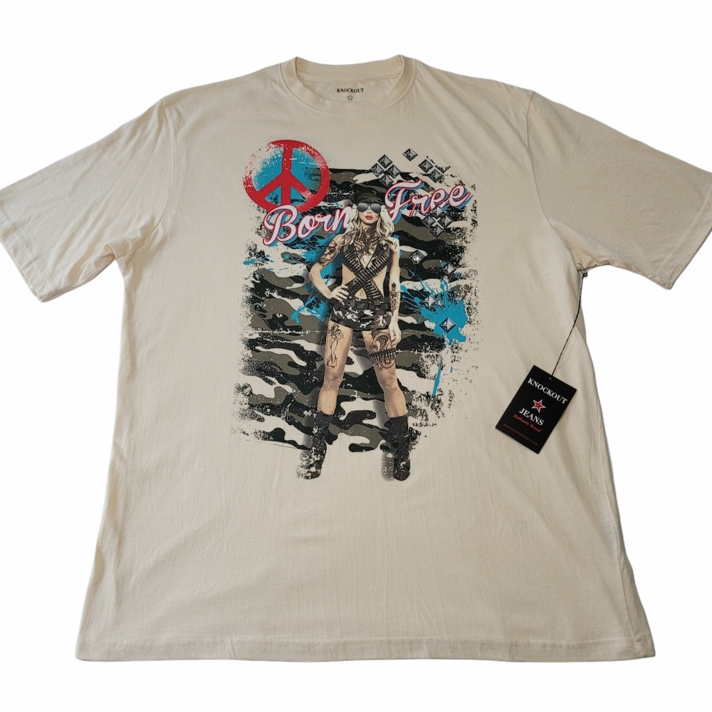 Born Free Graphic T-Shirt NWT Sz 2X